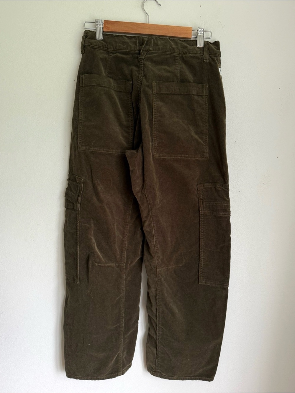 Citizens of Humanity Dark Green Marcelle Corduroy Wide-leg Cargo Pants - Picture 5 of 7